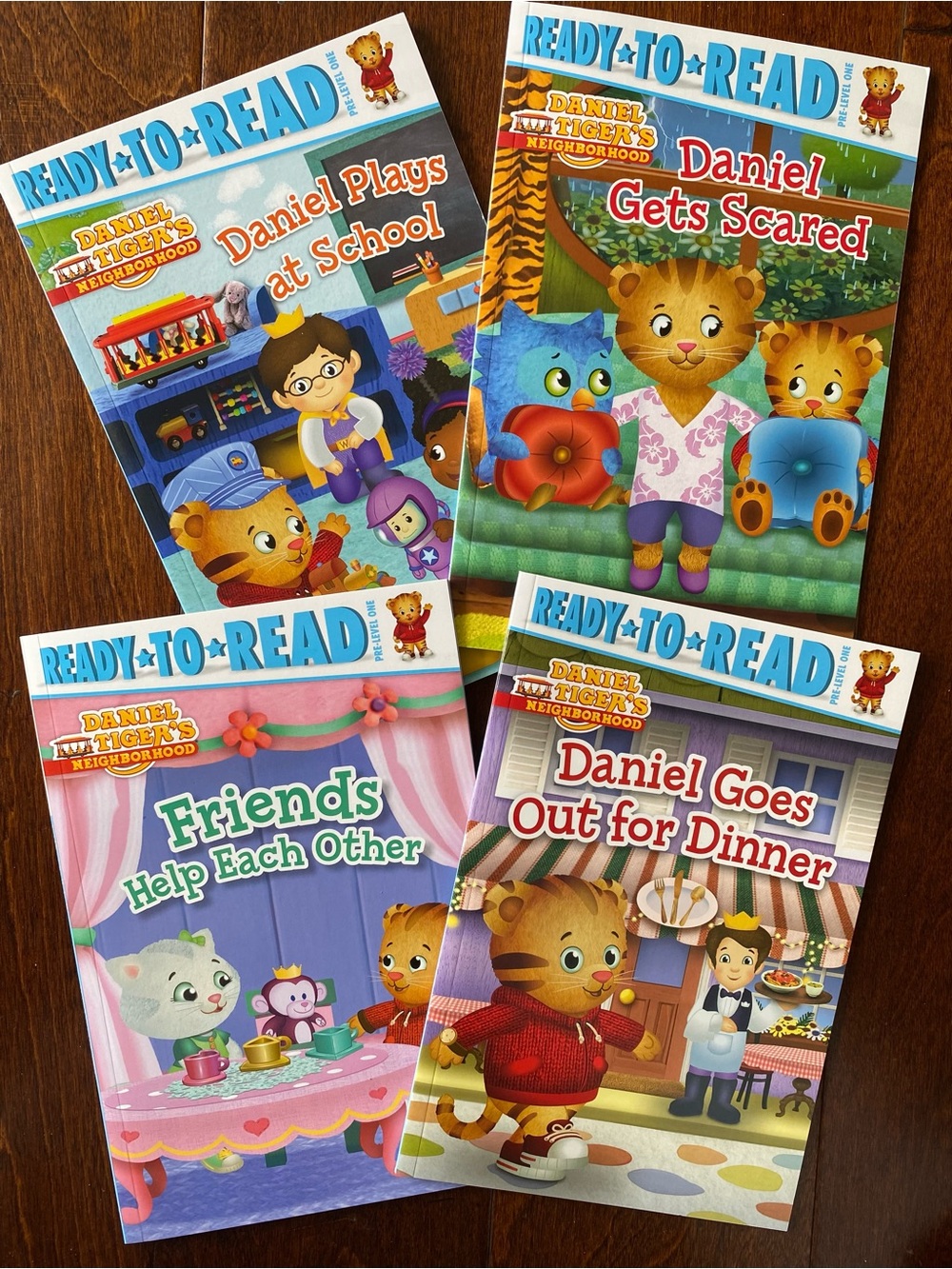 Daniel Tiger Ready-to-Read Set of 4 Colorful Kids Collection Early Reader Books